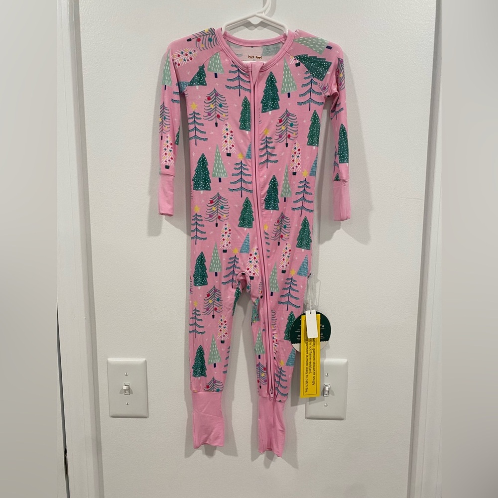 NWT Little Sleepies Pink Trees 12-18